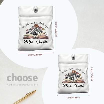 Personalized Flowers Book Cover with Pocket Book Cover Protector Appreciation Gift for Teacher