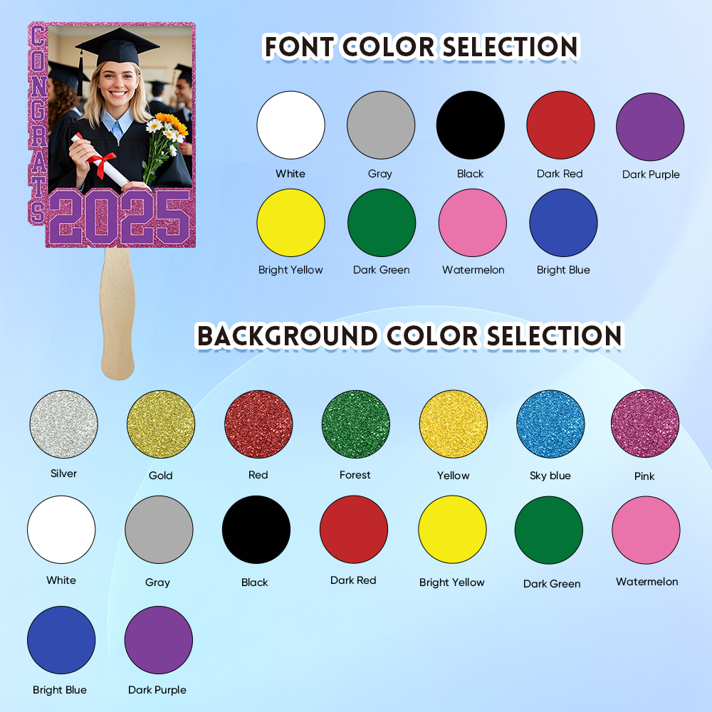 Personalized Graduation Handheld Photo Fan Graduation Party Gift for Class of 2025 Graduates