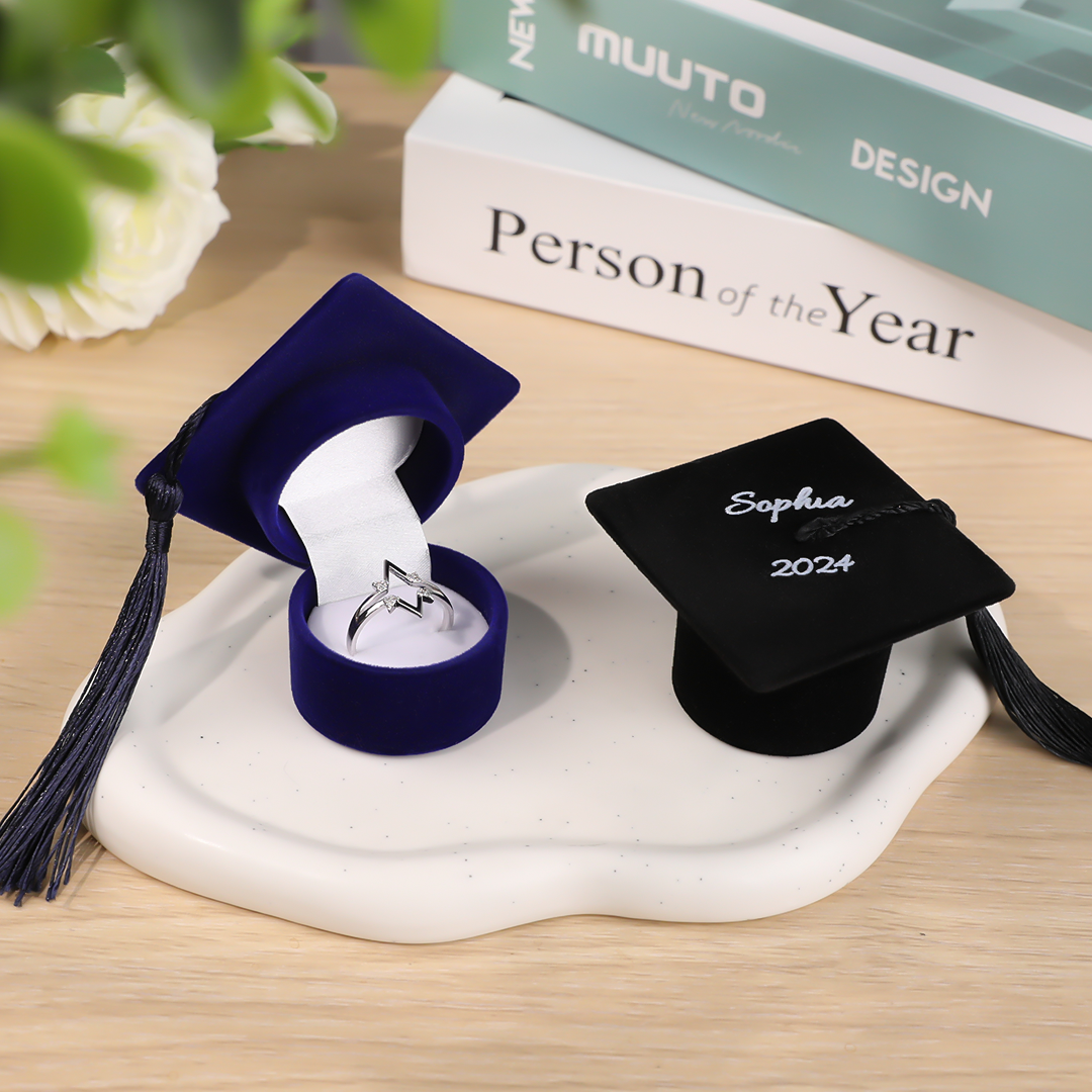 Personalized Graduation Cap Ring Box Class of 2024 Graduation Gift for Graduate
