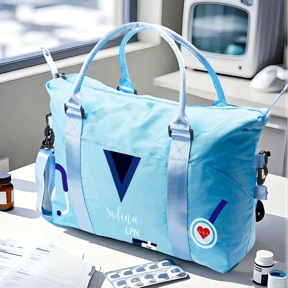 Personalized Canvas Nurse Tote Bag with Name Nurse Week Appreciation Graduation Gift Medical Staff