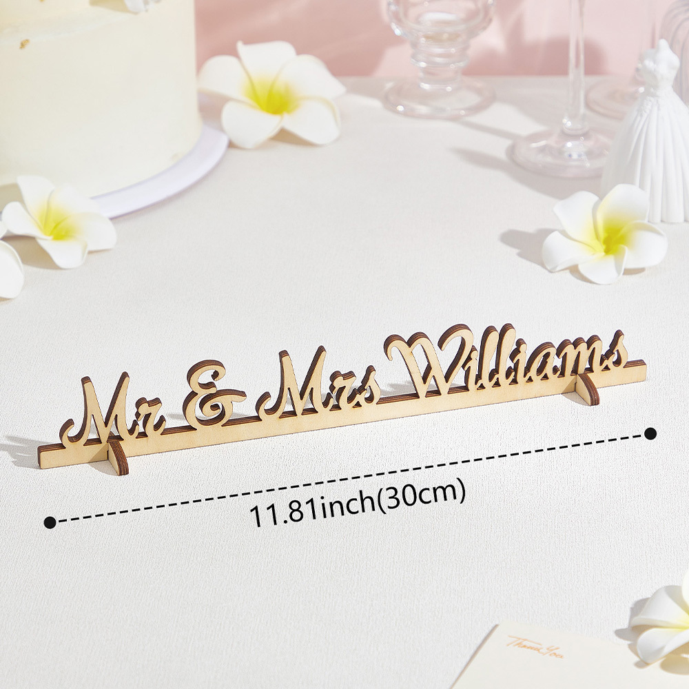 Personalized Mr and Mrs Wood Tabletop Wedding Sign Keepsake Wedding Table Decor