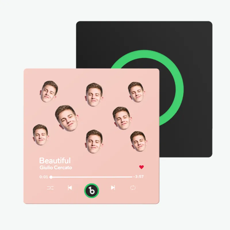 FridgeBeats Frameless Custom Music Fridge Magnet Custom Face Colorful Album Fridge Magnet Music Wall Photo Sticker Gift for Couple