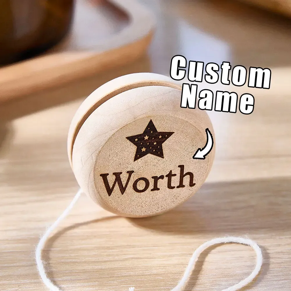 Personalized Wooden Yoyo with Engraved Name Yoyo Educational Toy Birthday Gift for Kid