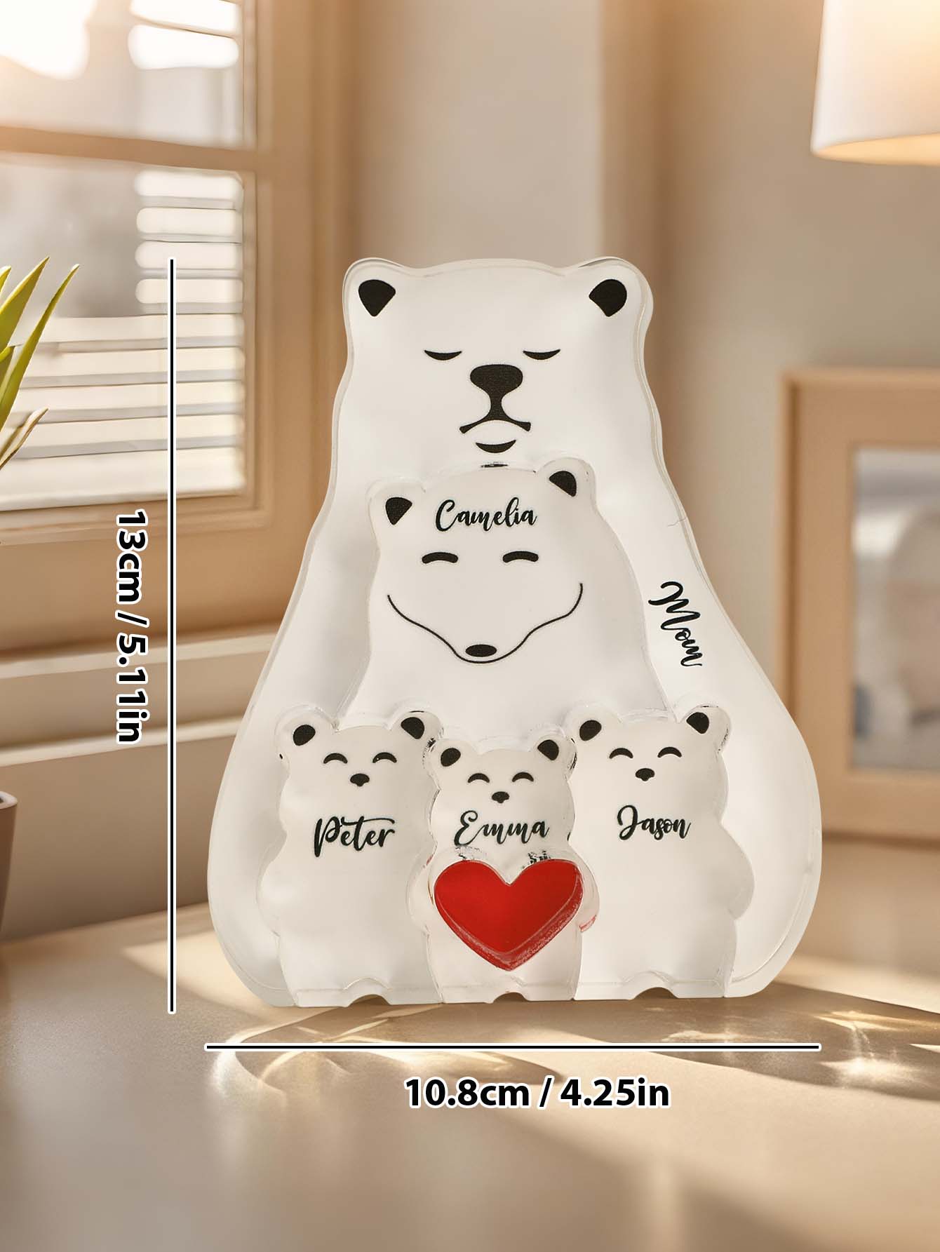 Personalized Bear Puzzle Single Parent Bears Family Block Puzzle Gifts for Mother Father