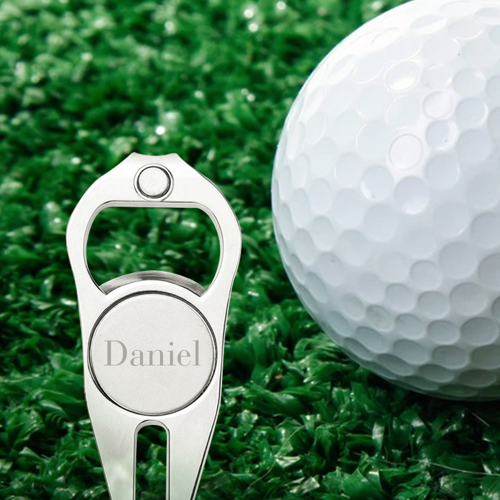 Custom Name Golf Ball Marker Personalized Bottle Opener Multipurpose Golf Fork Ball Marker