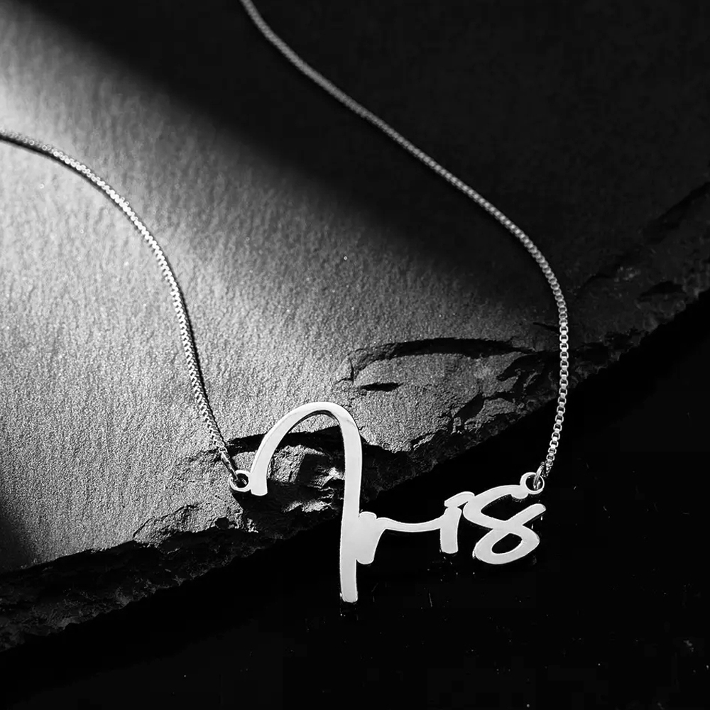 S925 Silver Personalised Name Necklace with Box Chain