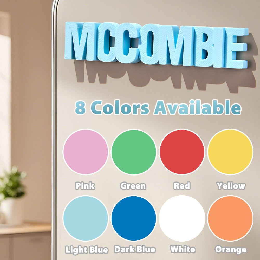 Personalized 3D Printed Text Sign Refrigerator Magnet