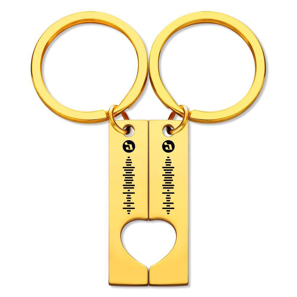 Best Gift For Friend 2 Personalized Music Code Keychain | Heart Cut Out Keychain