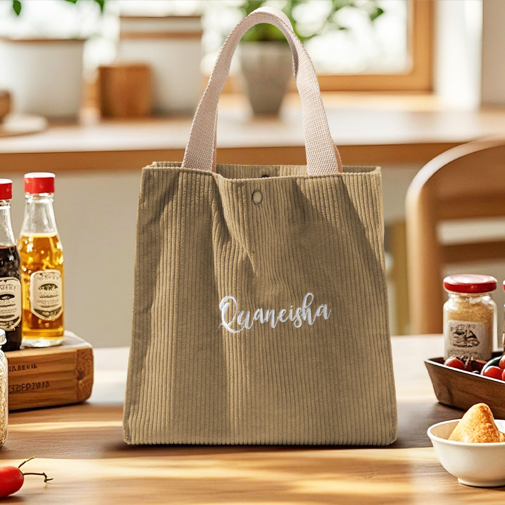 Personalized Lunch Bag Mini Tote Bag with Embroidered Name Gift for Children