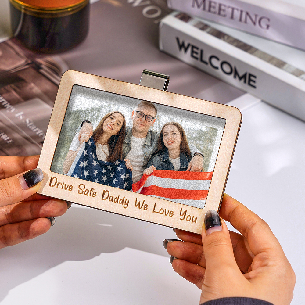 Personalized Photo Frame Car Sun Visor Clip Car Accessories Decoration Gift for Him