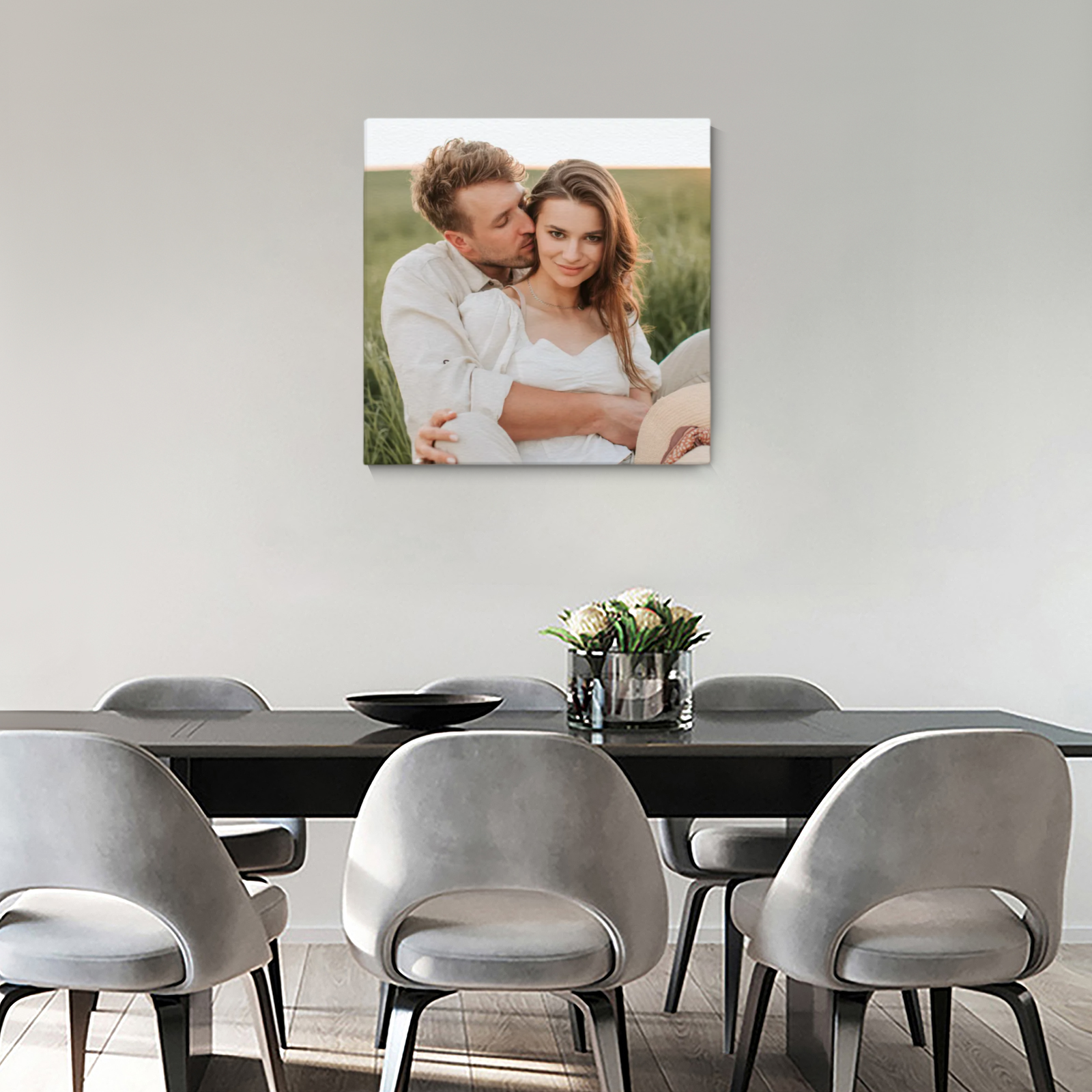 Custom Square Canvas Oil Painting Wall Art – Personalized Photo Print on Canvas for Home Decor