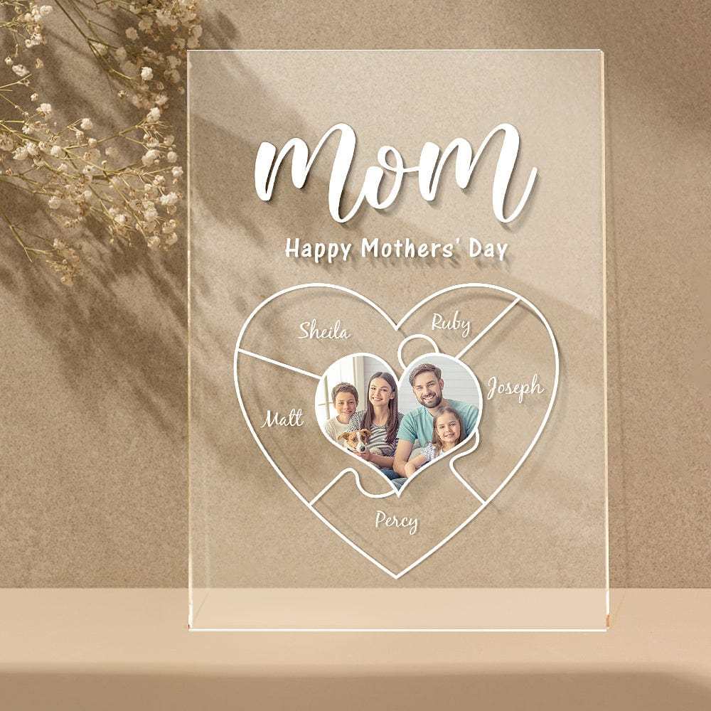 Engraved Name Plaque For Mother's Day Custom Photo Keychain Best NightLight Gift For Mom