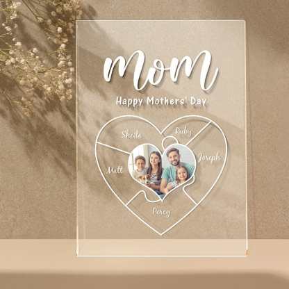 Engraved Name Plaque For Mother's Day Custom Photo Keychain Best NightLight Gift For Mom