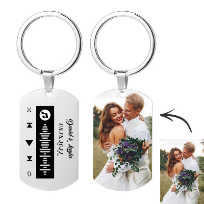 Custom Keychain with Picture Custom Scannable Code Music Song Code Keychain Personalized Master Custom Picture Keychain