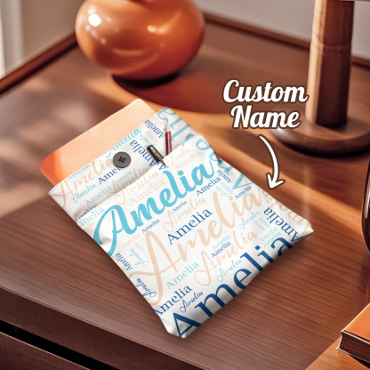 Personalized Name Book Cover with Pocket Book Cover Protector Gift for Book Lover