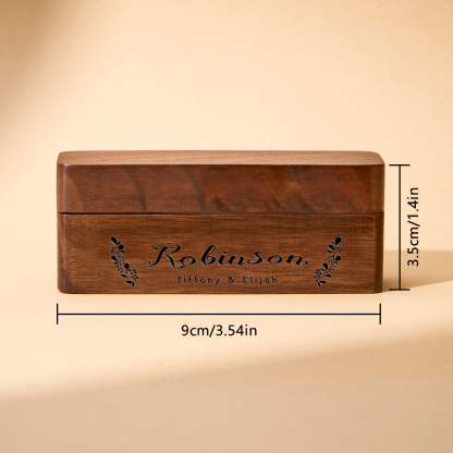 Personalized Engraved Wood Rings Bearer Box with Name Wedding Proposal Gift for Couple