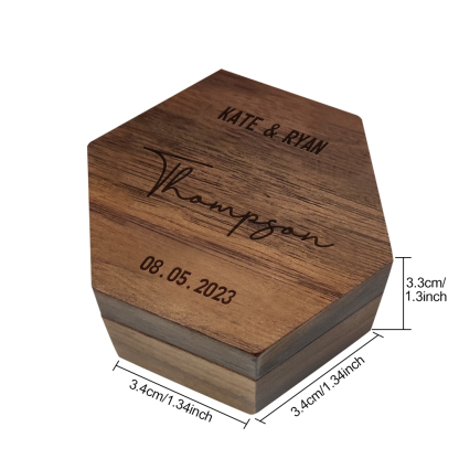 Six styles of Customized Hexagon Wooden Jewelry Box Wedding Ring Box