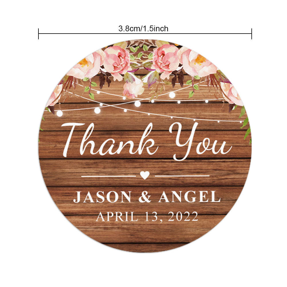 Personalized Thank You Stickers Round Wedding Birthday Favor labels for Gifts