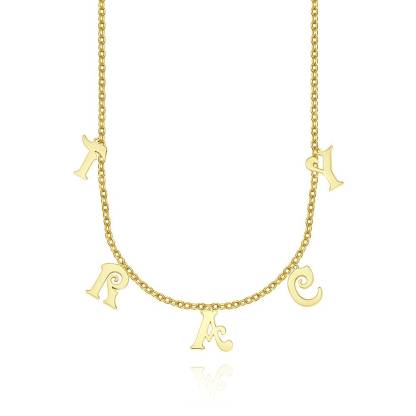 Personalized Sterling Silver Letter Initials Necklace Name Jewelry Necklaces