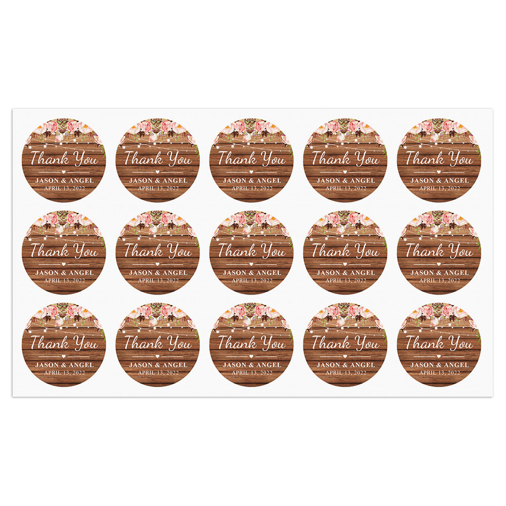 Personalized Thank You Stickers Round Wedding Birthday Favor labels for Gifts