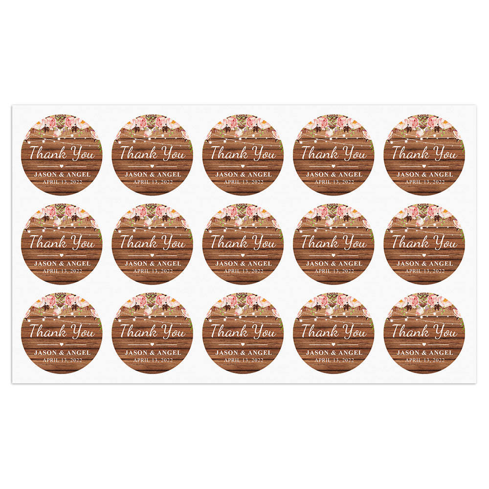 Personalized Thank You Stickers Round Wedding Birthday Favor labels for Gifts