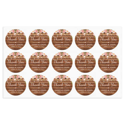 Personalized Thank You Stickers Round Wedding Birthday Favor labels for Gifts