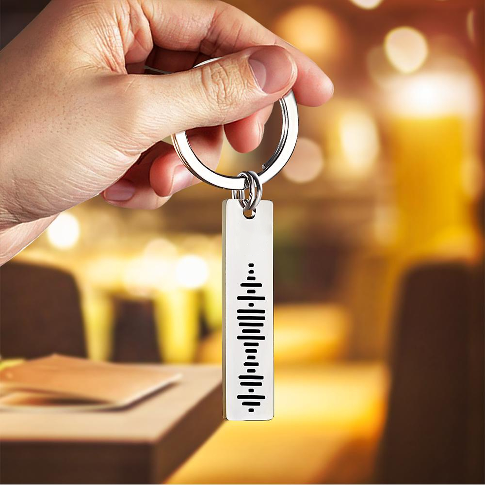 Custom Engraved Music Code Song 3D Bar Keychain with Text