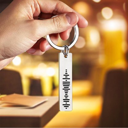 Custom Engraved Music Code Song 3D Bar Keychain with Text