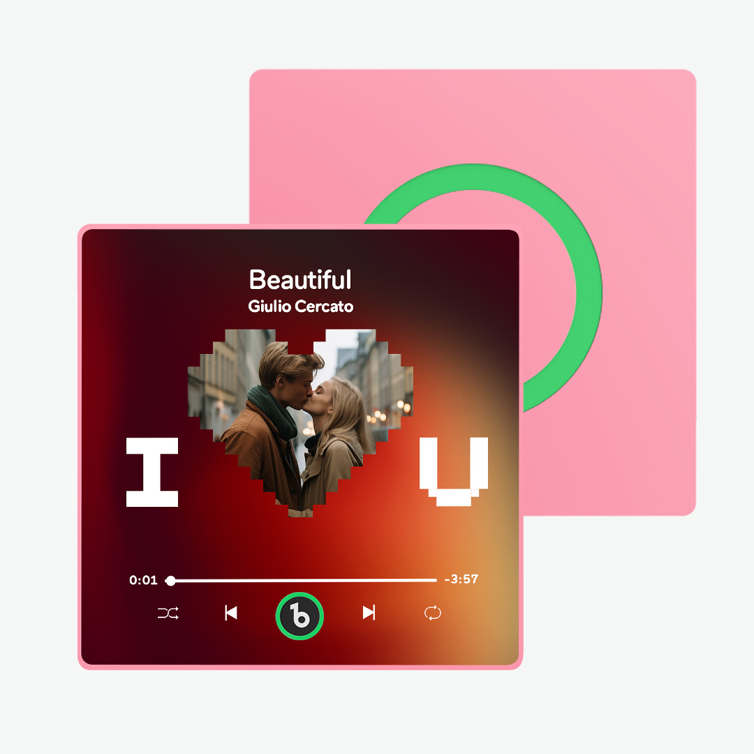 FridgeBeats Framed Custom Photo Music Fridge Magnet Special for Valentine's Day New 4.0 Upgrade Colorful Frame Album Fridge Magnet Sticker