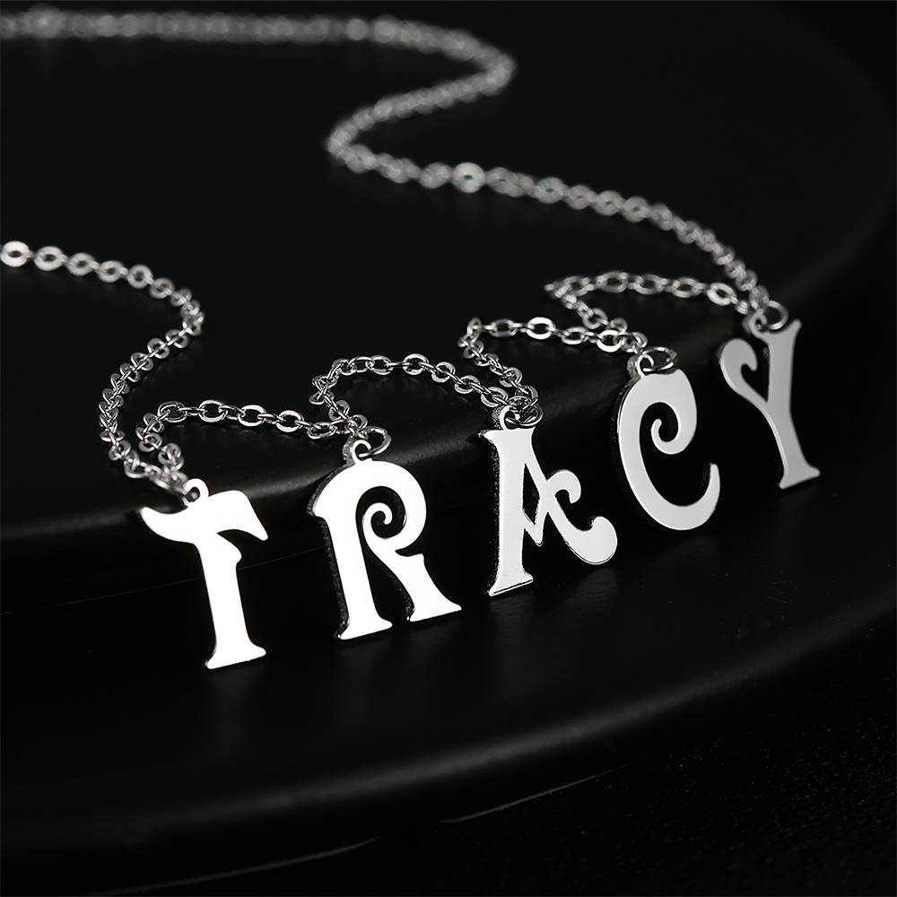 Personalized Sterling Silver Letter Initials Necklace Name Jewelry Necklaces