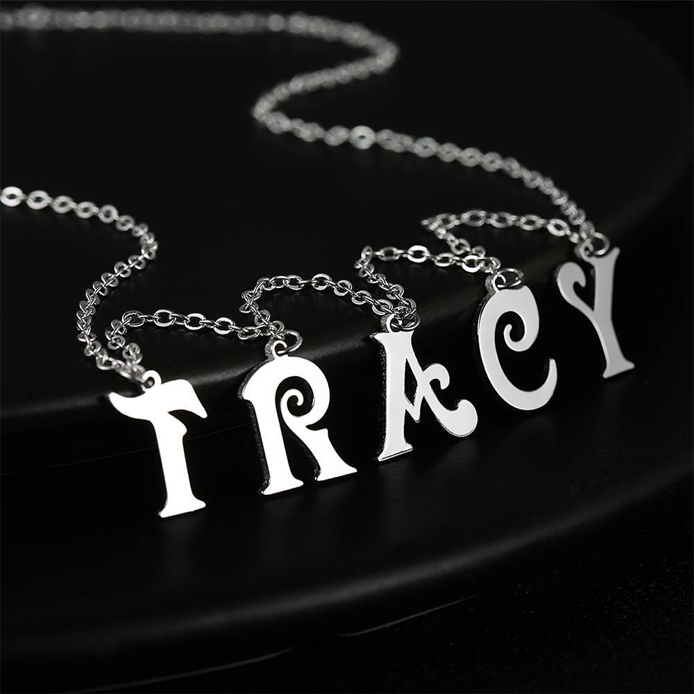 Personalized Sterling Silver Letter Initials Necklace Name Jewelry Necklaces
