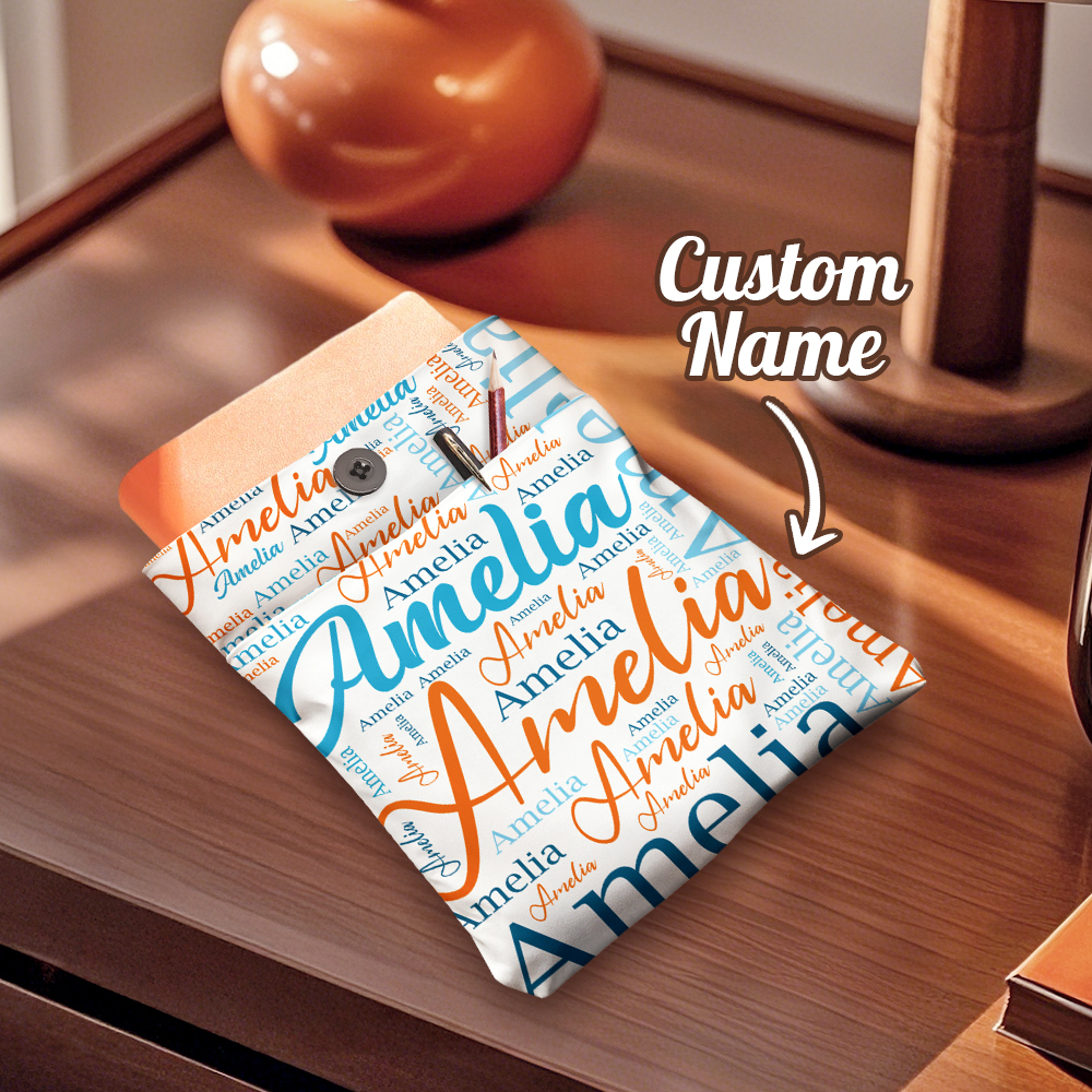 Personalized Name Book Cover with Pocket Book Cover Protector Gift for Book Lover
