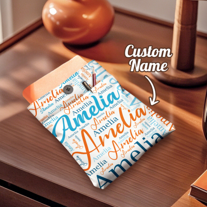 Personalized Name Book Cover with Pocket Book Cover Protector Gift for Book Lover