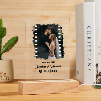 Custom Photo Music Plaque Personalized Glass Keychain Gift Foe Lover