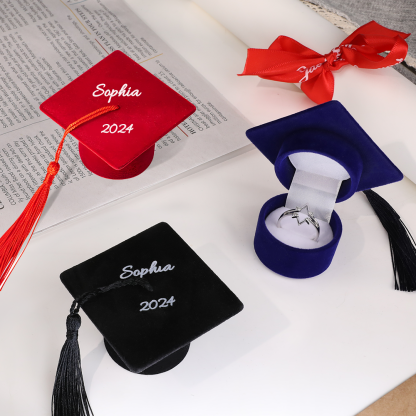 Personalized Graduation Cap Ring Box Class of 2024 Graduation Gift for Graduate