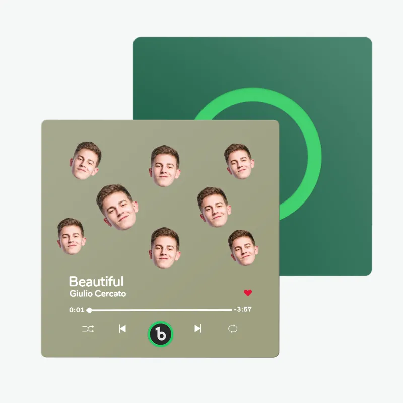 FridgeBeats Frameless Custom Music Fridge Magnet Custom Face Colorful Album Fridge Magnet Music Wall Photo Sticker Gift for Couple