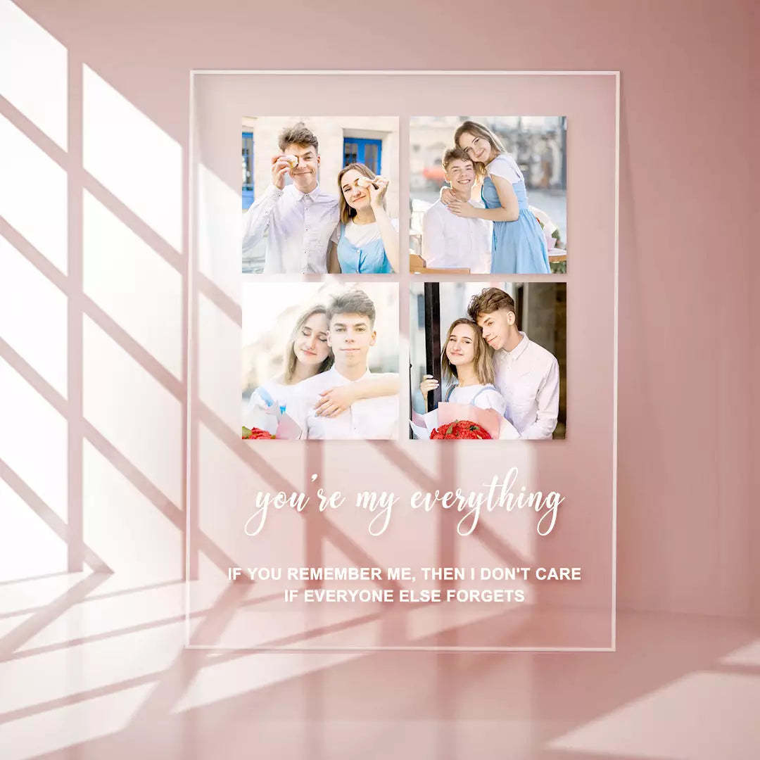 Personalized Photo Keychain/Plaque Custom with Four Photos Best Gifts For Love