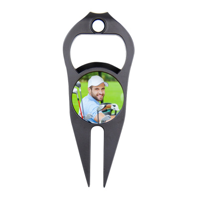 Custom Photo Golf Ball Marker Bottle Opener Golf Fork Ball Marker for Golf Practice