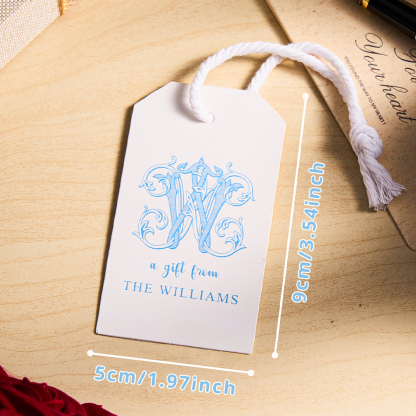 Personalized Monogram Gift Tags with Strings for Wedding Gifts