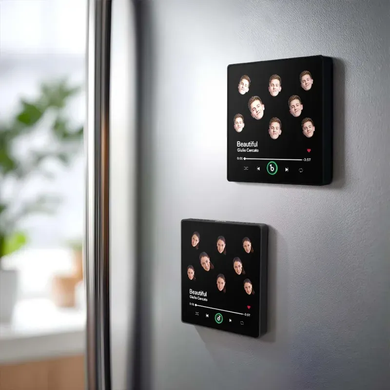 FridgeBeats Frameless Custom Music Fridge Magnet Custom Face Colorful Album Fridge Magnet Music Wall Photo Sticker Gift for Couple