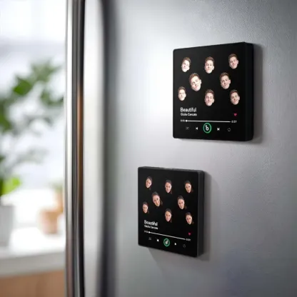 FridgeBeats Frameless Custom Music Fridge Magnet Custom Face Colorful Album Fridge Magnet Music Wall Photo Sticker Gift for Couple