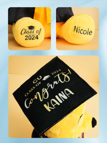 Celebrate Your Graduation with a Personalized Bear Toy - Engraved with Your Name and Graduation Date