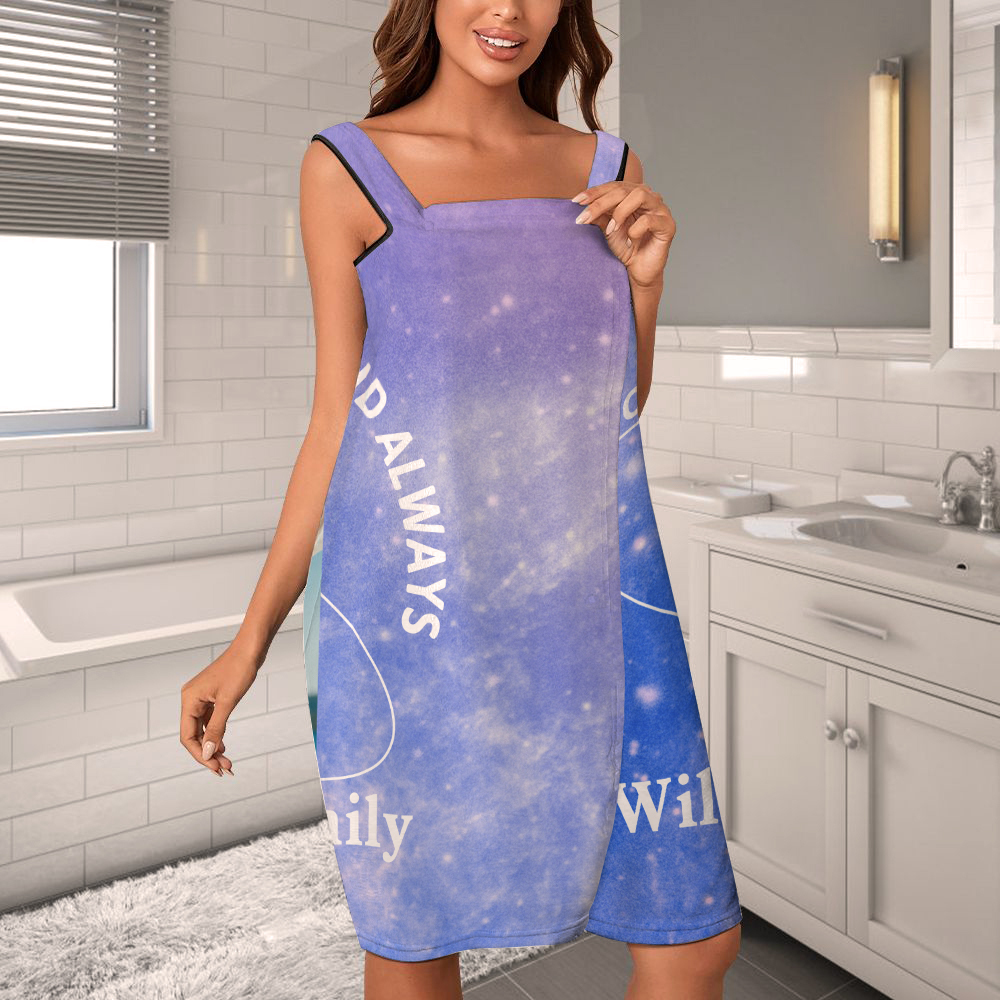 Custom Bath Towel Dress Starry Sky Bathing Beach Spa Bathrobe