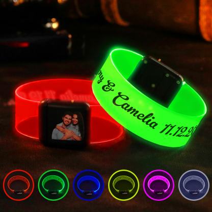 Personalized Glow Bracelets with Photo LED Bracelets Party Supplies for Wedding Birthdays Concerts