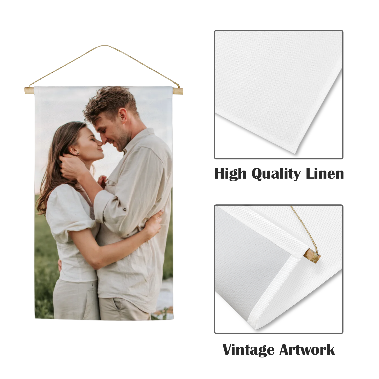 Custom Printed Linen Wall Tapestry – Personalized Hanging Canvas Home Decor