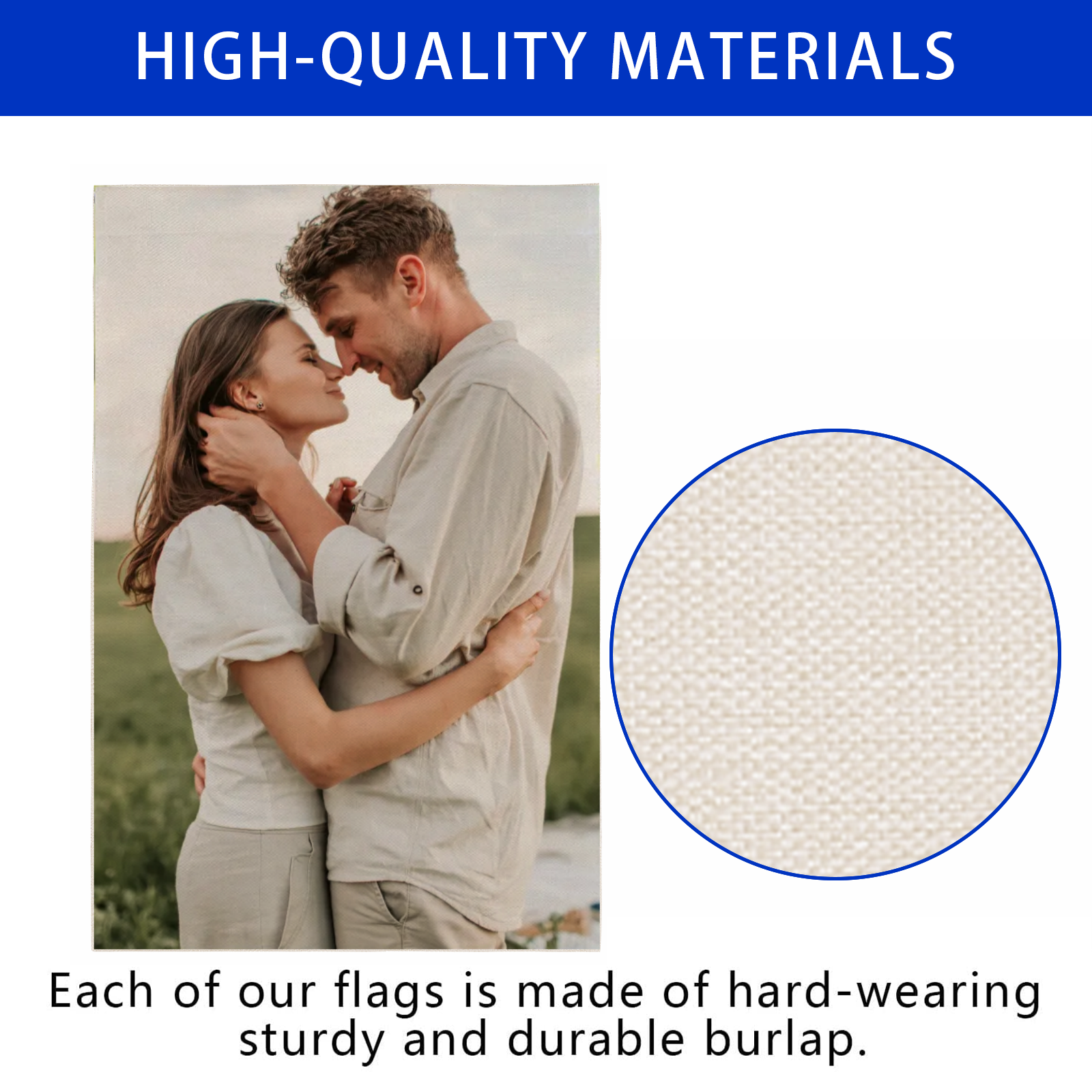 Double-Sided Custom Linen Garden Flag – Personalized Yard Banner