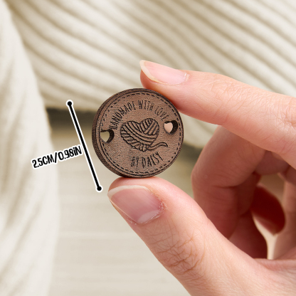 Personalized Handmade with Love Wooden Buttons Set of 15 Clothing Labels Gifts for Mother Grandma Knitting Crocheting Lovers