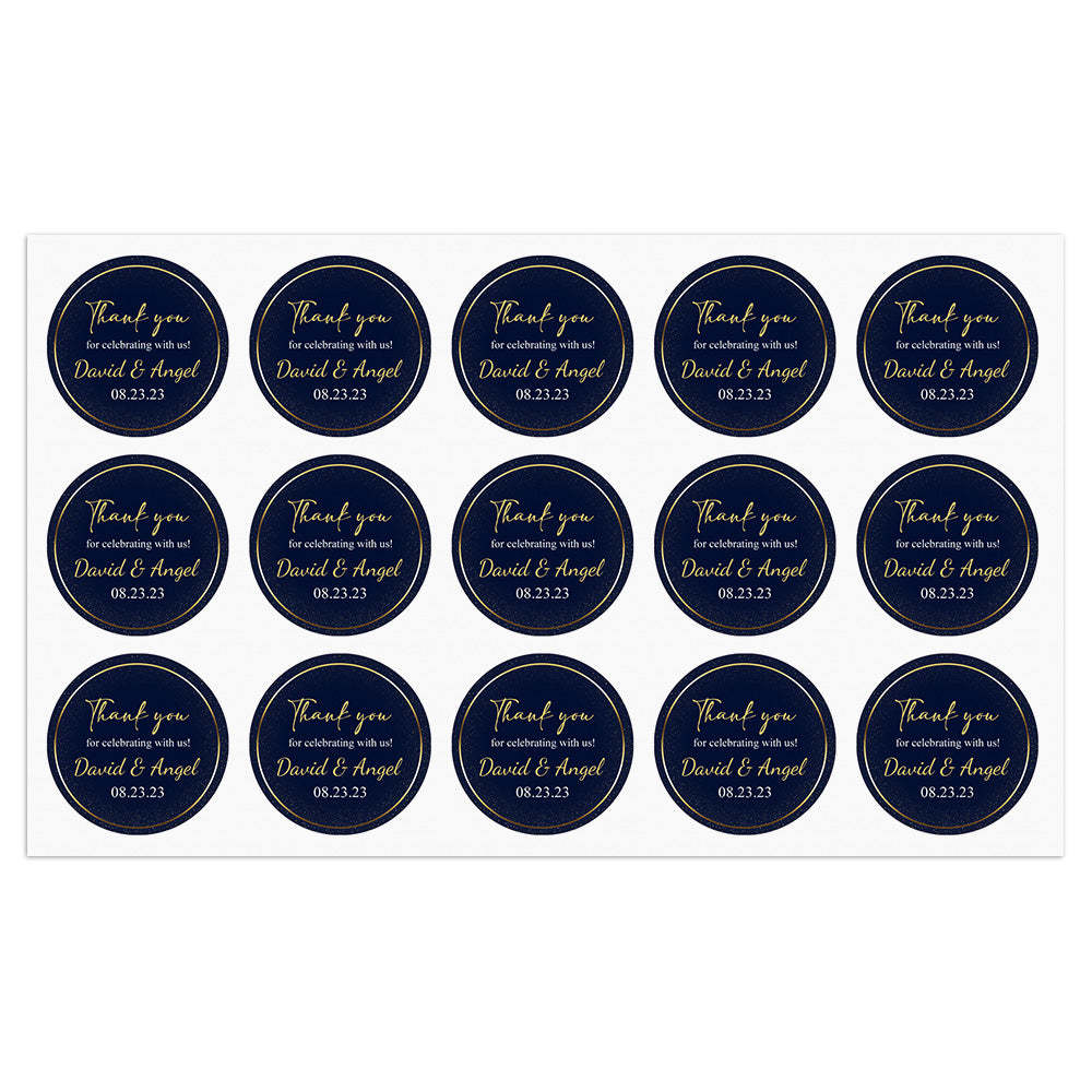Personalized Thank You Stickers Round Wedding Birthday Favor labels for Gifts