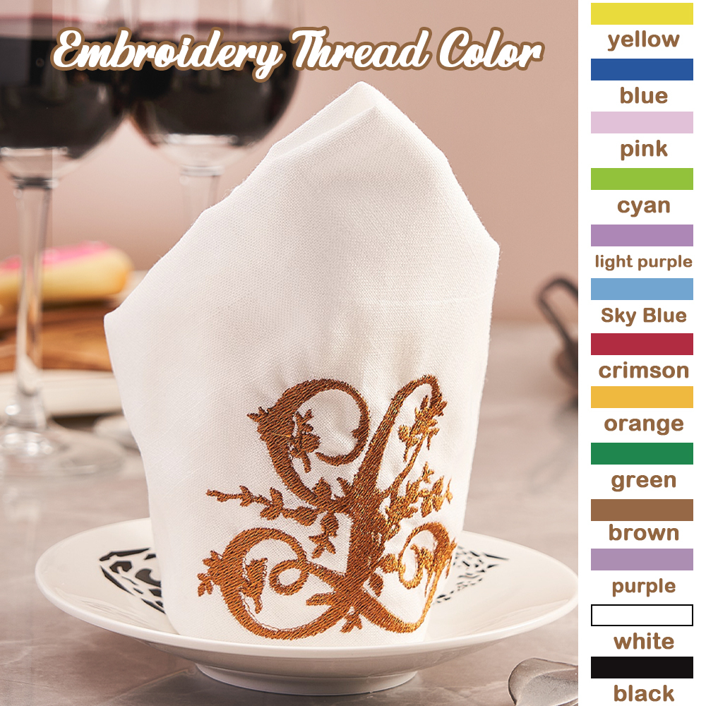 Personalized Linen Napkin with Embroidered Monogram Napkin Wedding Gift for Her