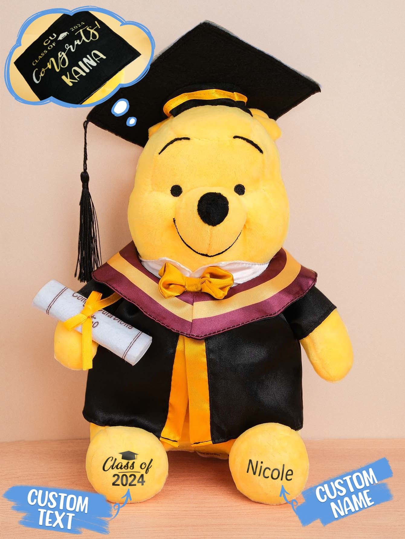 Celebrate Your Graduation with a Personalized Bear Toy - Engraved with Your Name and Graduation Date